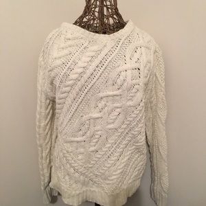 Ralph Lauren off shoulder cable knit sweater